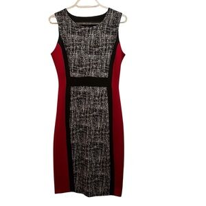 Enfocus Studio Sleeveless Red, Black & White Dress Size 6